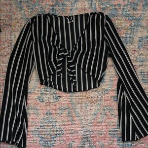 Black and white tie top